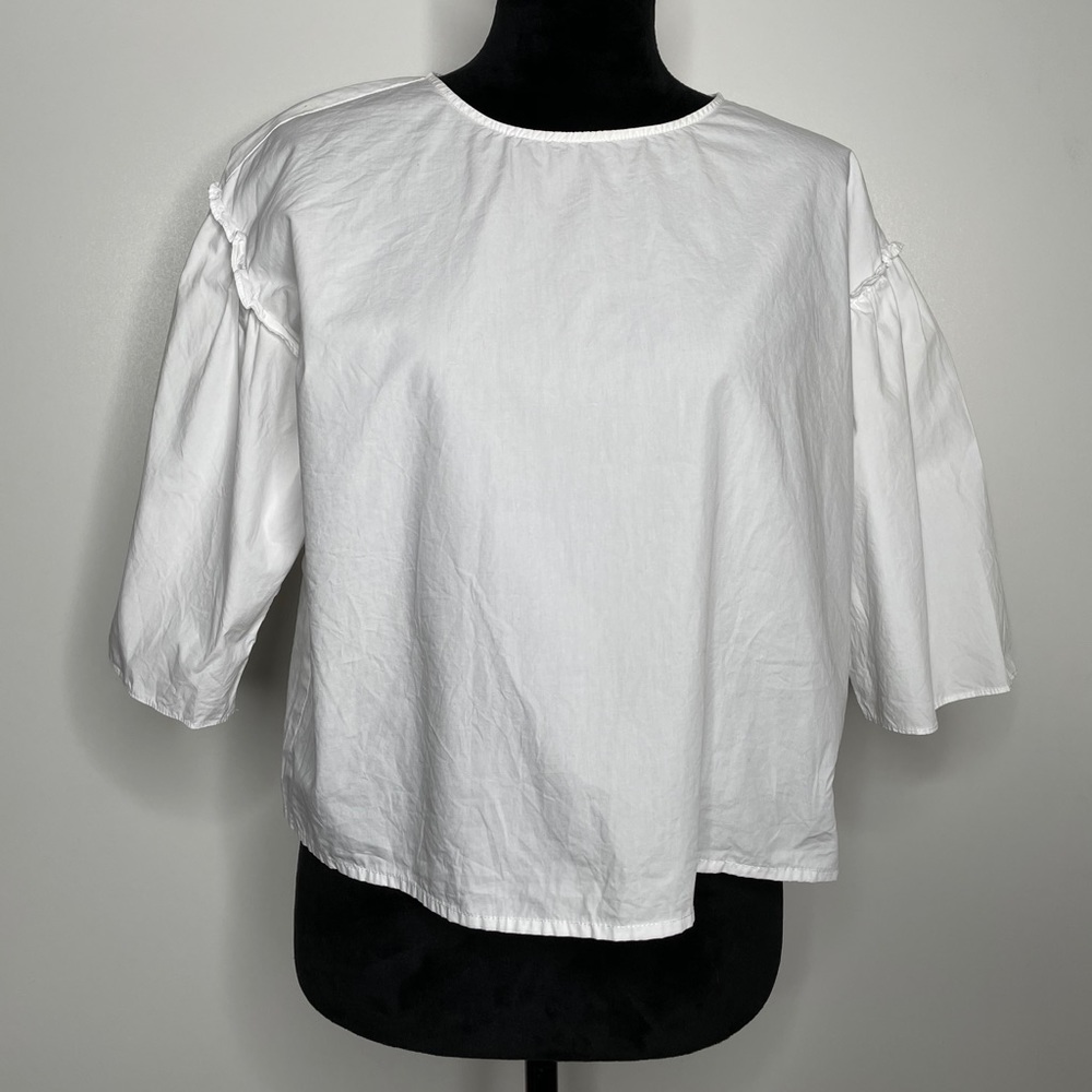 White Poplin Top